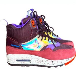 Rare‎ Nike Air Max 1 Mid Burgundy Sneakers  • Women's • Size 5.5